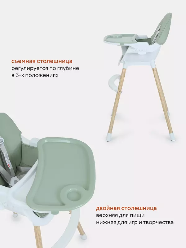 Стульчик для кормления Mowbaby Crispy green