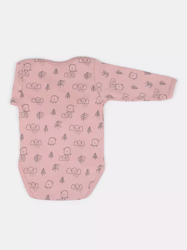 Боди Mowbaby Birds с длинным рукавом (3 шт.) rose арт. 6182