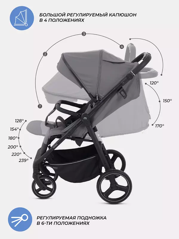 Коляска прогулочная Mowbaby Nimbus Grey